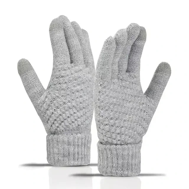 Stretch Knit Winter Gloves Windproof Warm Full Finger Unisex