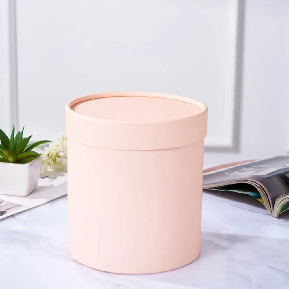 Round Flower Gift Box Kraft Paper Packaging Bucket – Wedding Party