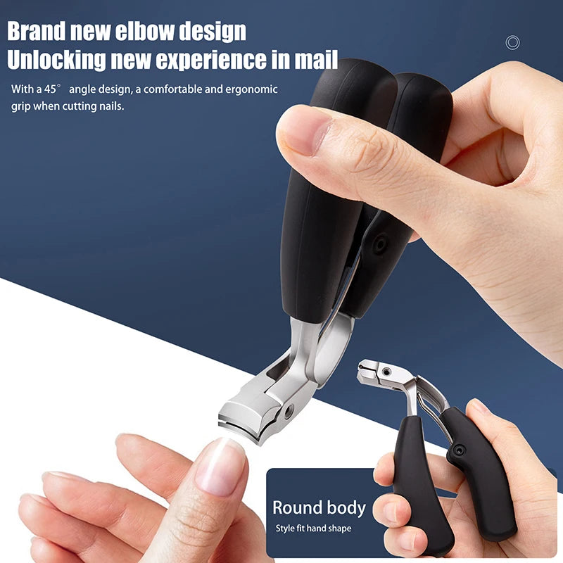 Heavy-Duty Curved Nail Clippers Wide Opening Stainless Steel