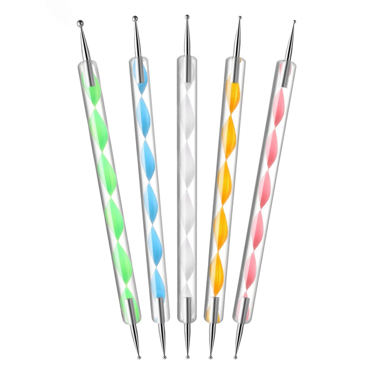 5-Piece Dual-End Nail Dotting Pen Set – Rhinestone Picker Tool