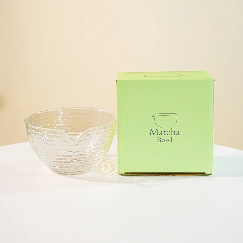 Glass Matcha Bowl with Pouring Spout – Japanese Tea Set