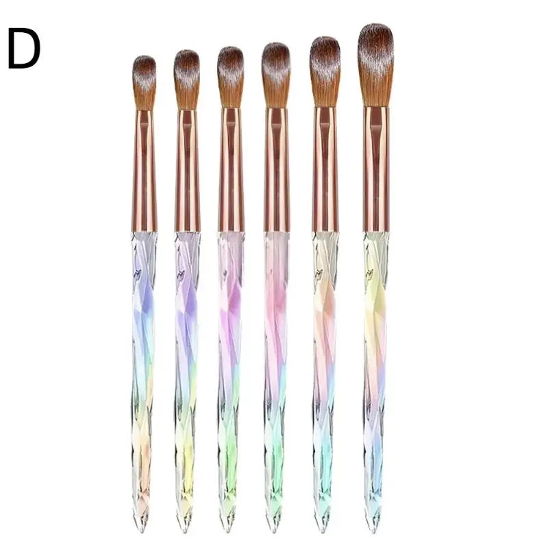 6-Piece Acrylic Nail Brush Set – 3D Carving & Extensions