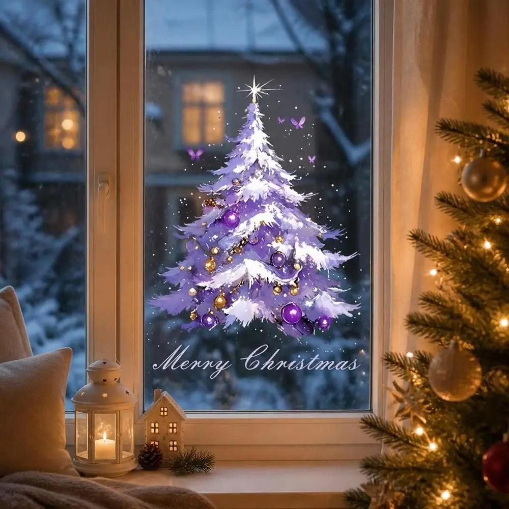 Christmas Tree Window Clings – Reusable PVC Static Decals