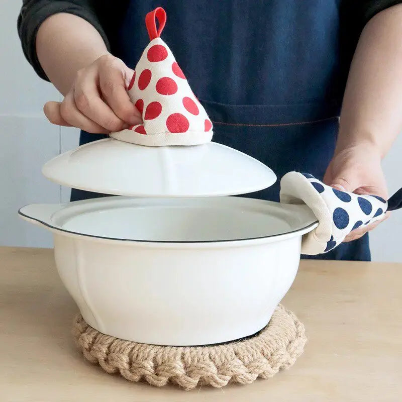 Triangle Pot Lid Handle Cover – Heat Resistant Cotton Grip