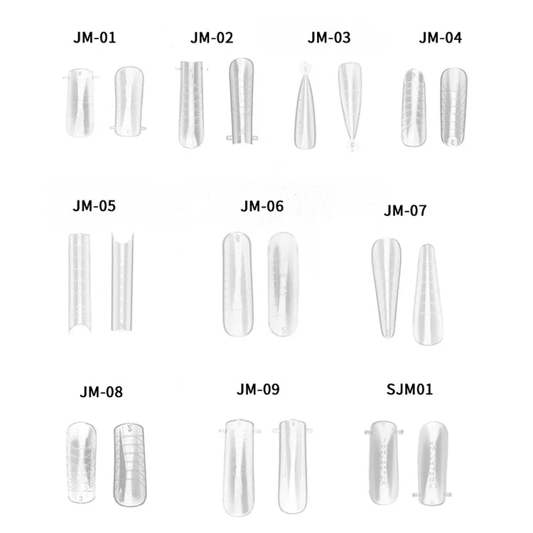 120pcs Clear Nail Tips – Coffin Almond Stiletto Full Cover Set
