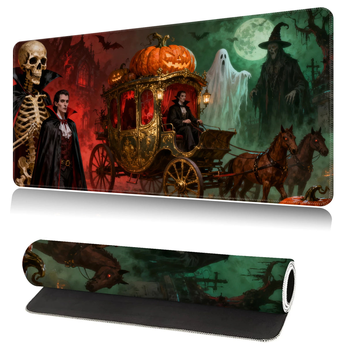 XL Halloween Anime Gaming Desk Mat – Non-Slip Rubber Base