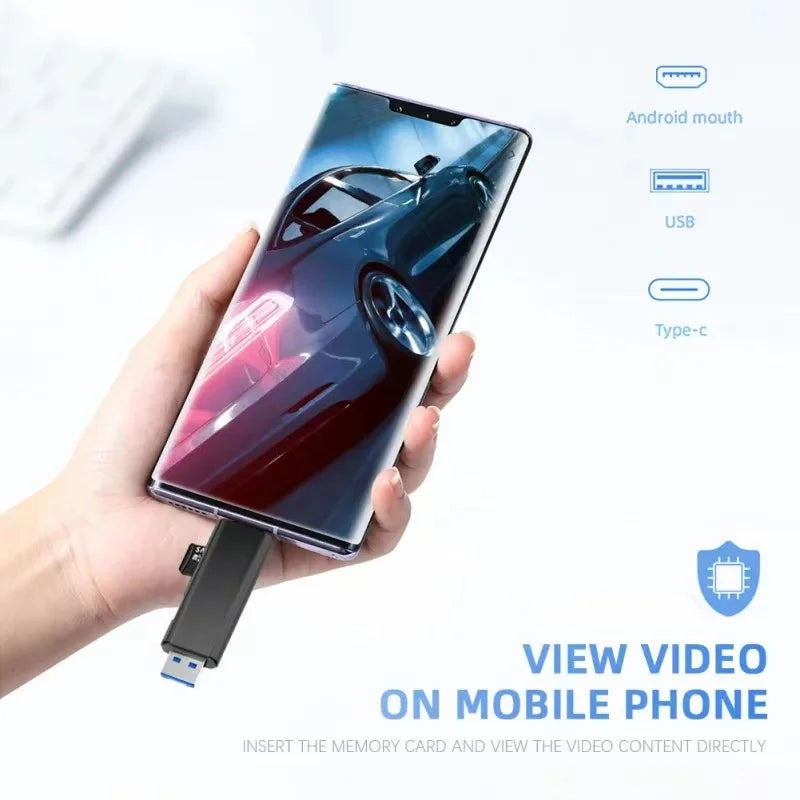 5-in-1 USB 3.0 OTG Card Reader – USB-C, SD & TF Adapter