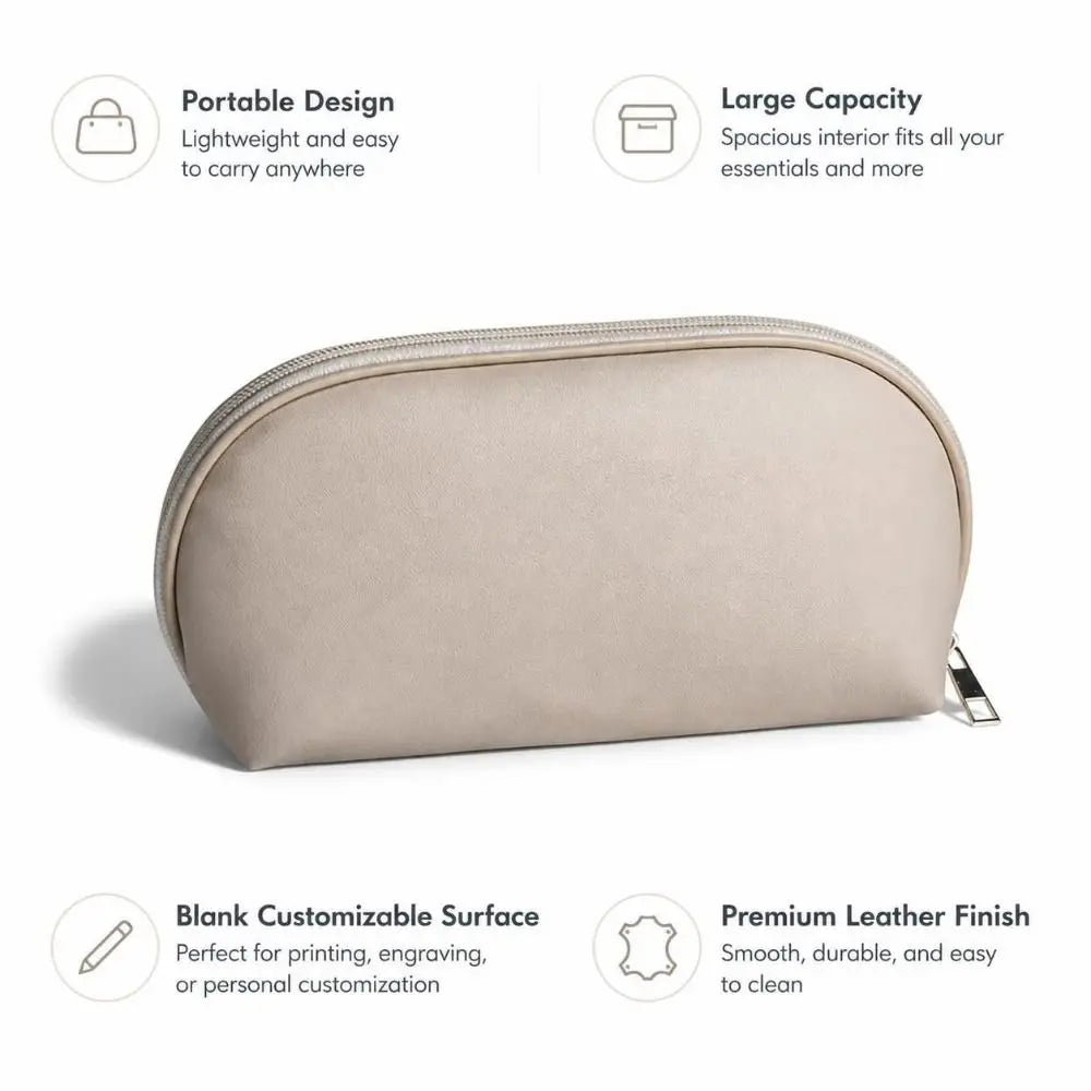 PU Leather Cosmetic Bag Large Capacity Travel Makeup Pouch