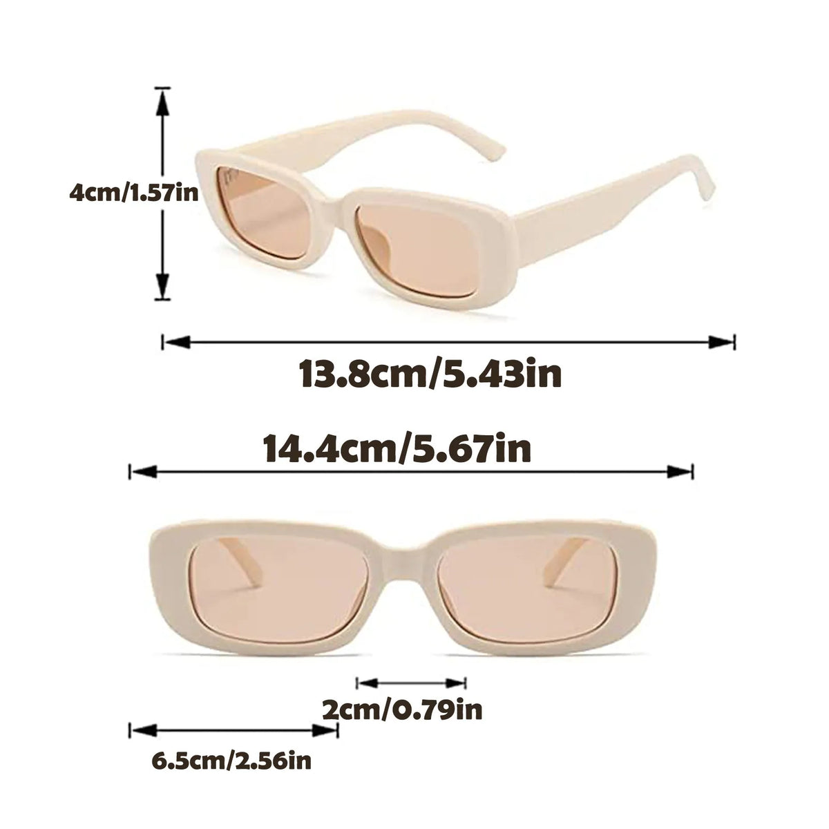 VIBE Oversized Square Sunglasses Women UV Protection Retro
