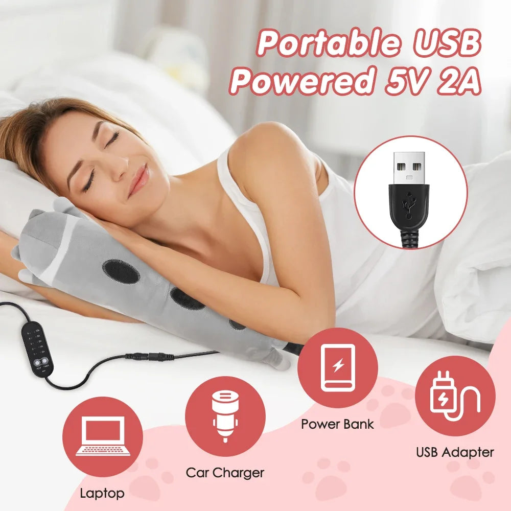 Cute Cat USB Electric Heating Pad – 5 Temps & 5 Timers