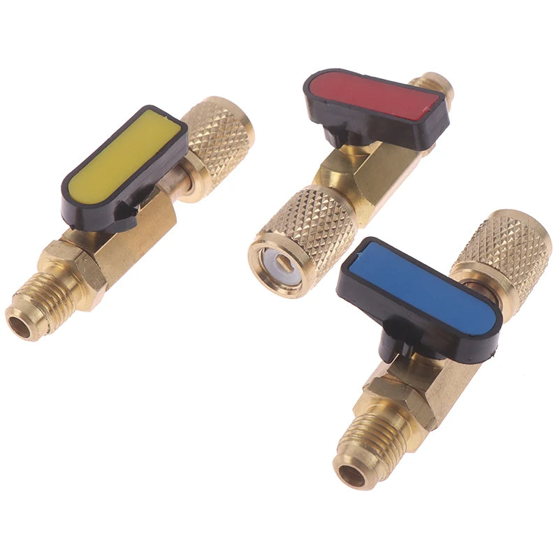 1/4" SAE Brass Ball Valve for AC Refrigerant Charging R22 R410a