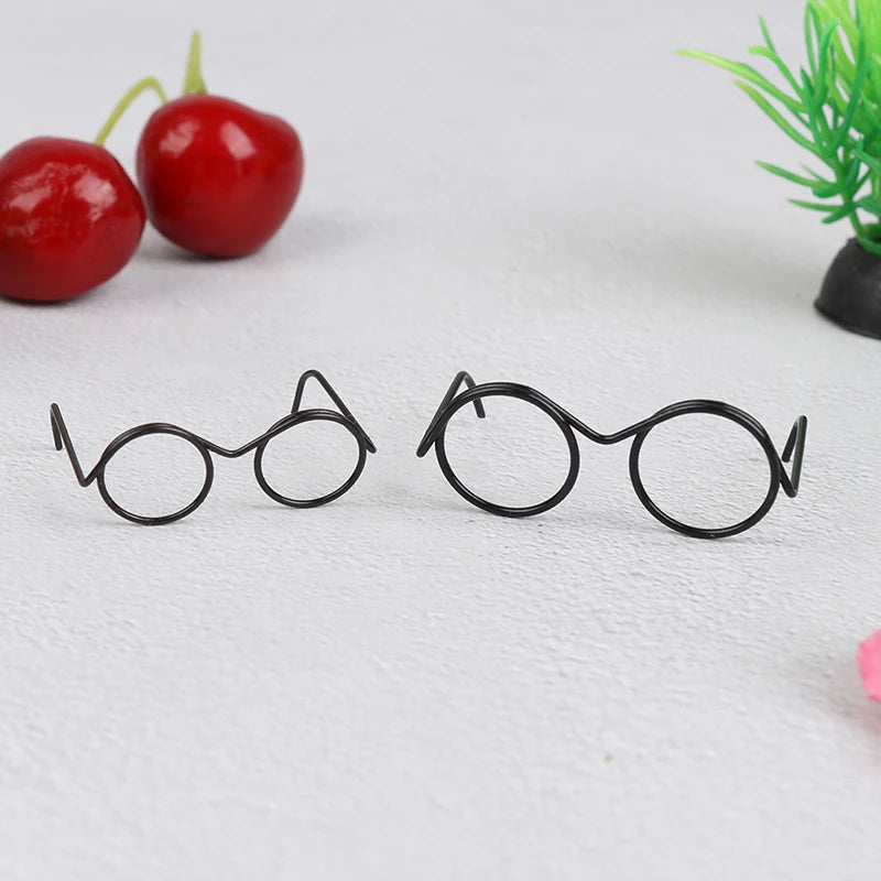 10Pcs Retro Round Lensless Doll Glasses for 30cm Dolls