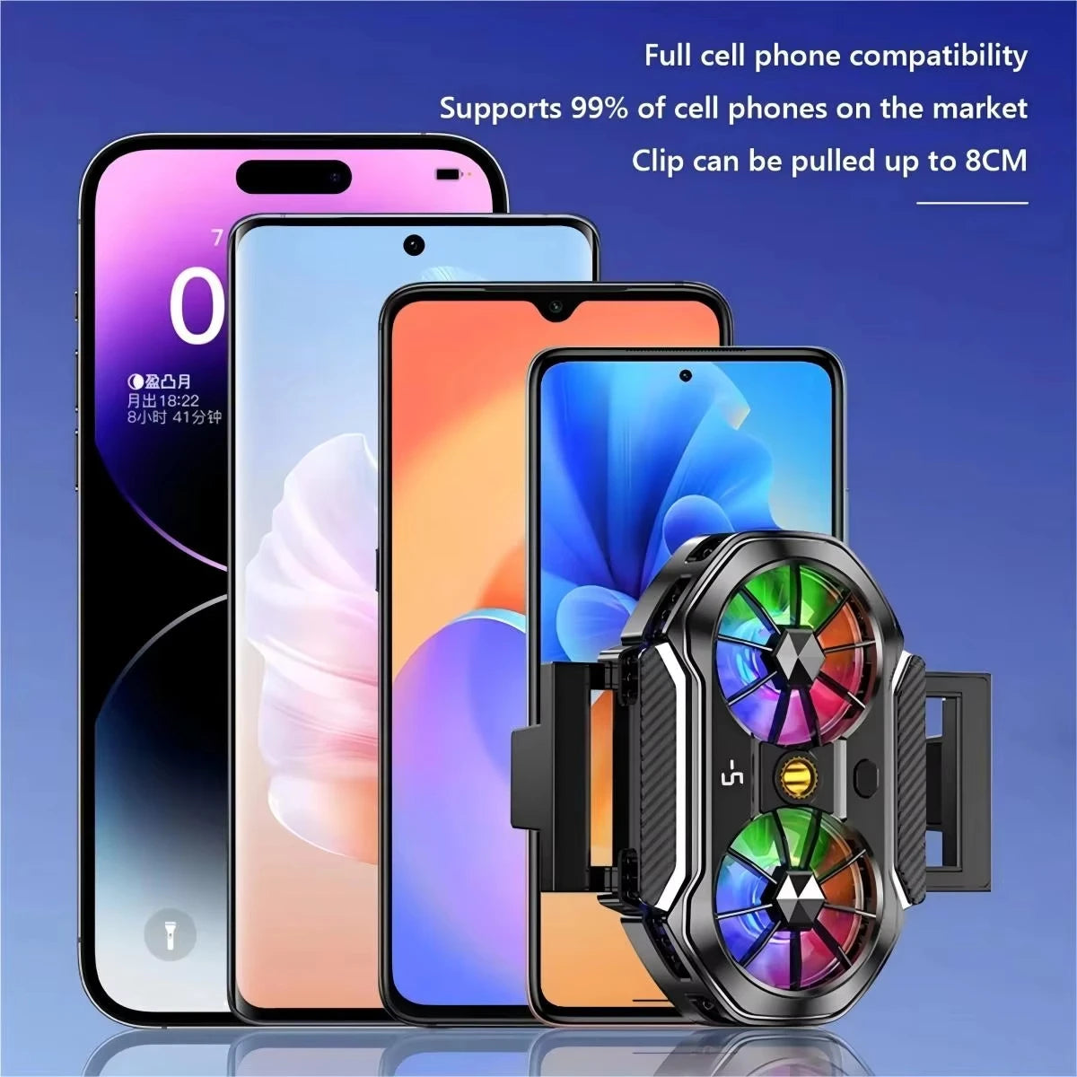 Semiconductor Dual Fan Phone Cooler for Gaming & Streaming