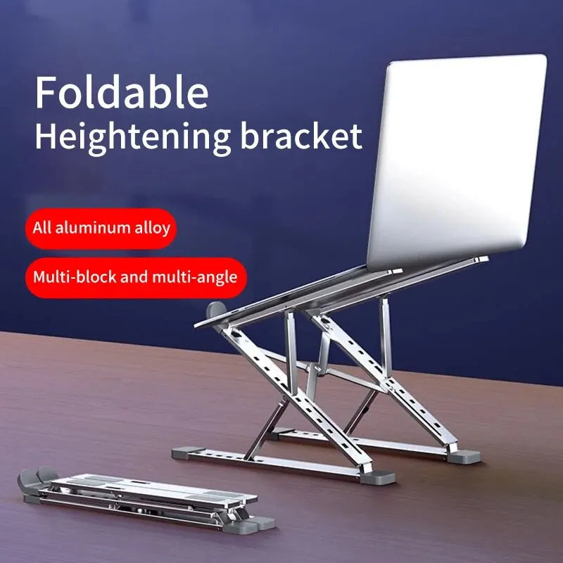 VIBE Foldable Aluminum Laptop Stand – Adjustable, Silver