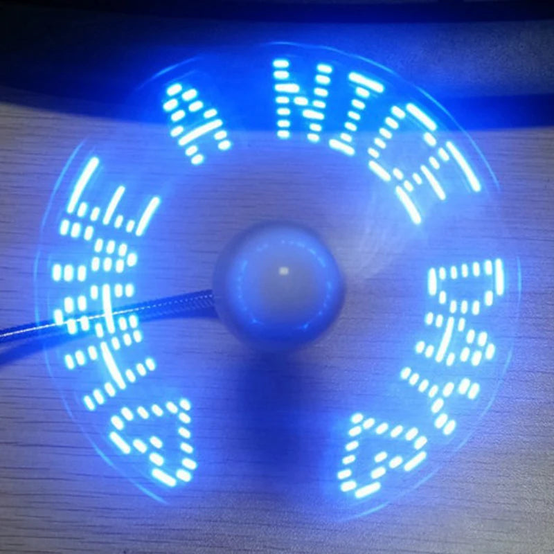 Mini USB LED Clock Fan – Flexible Desk Fan for Laptop & PC