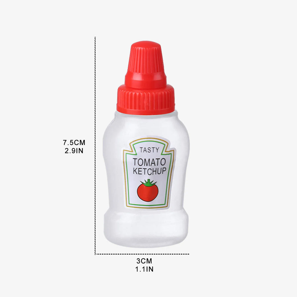 4-Pack Mini Condiment Bottles – Portable Sauce Dispensers