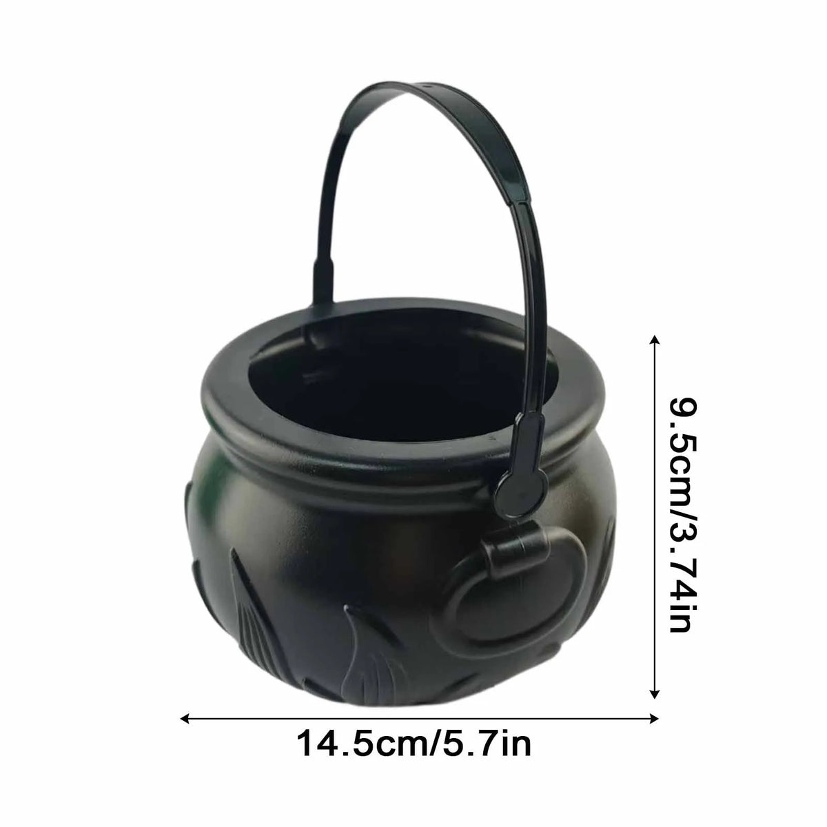 Halloween Witch Candy Bucket Resin Flame Pot Party Décor