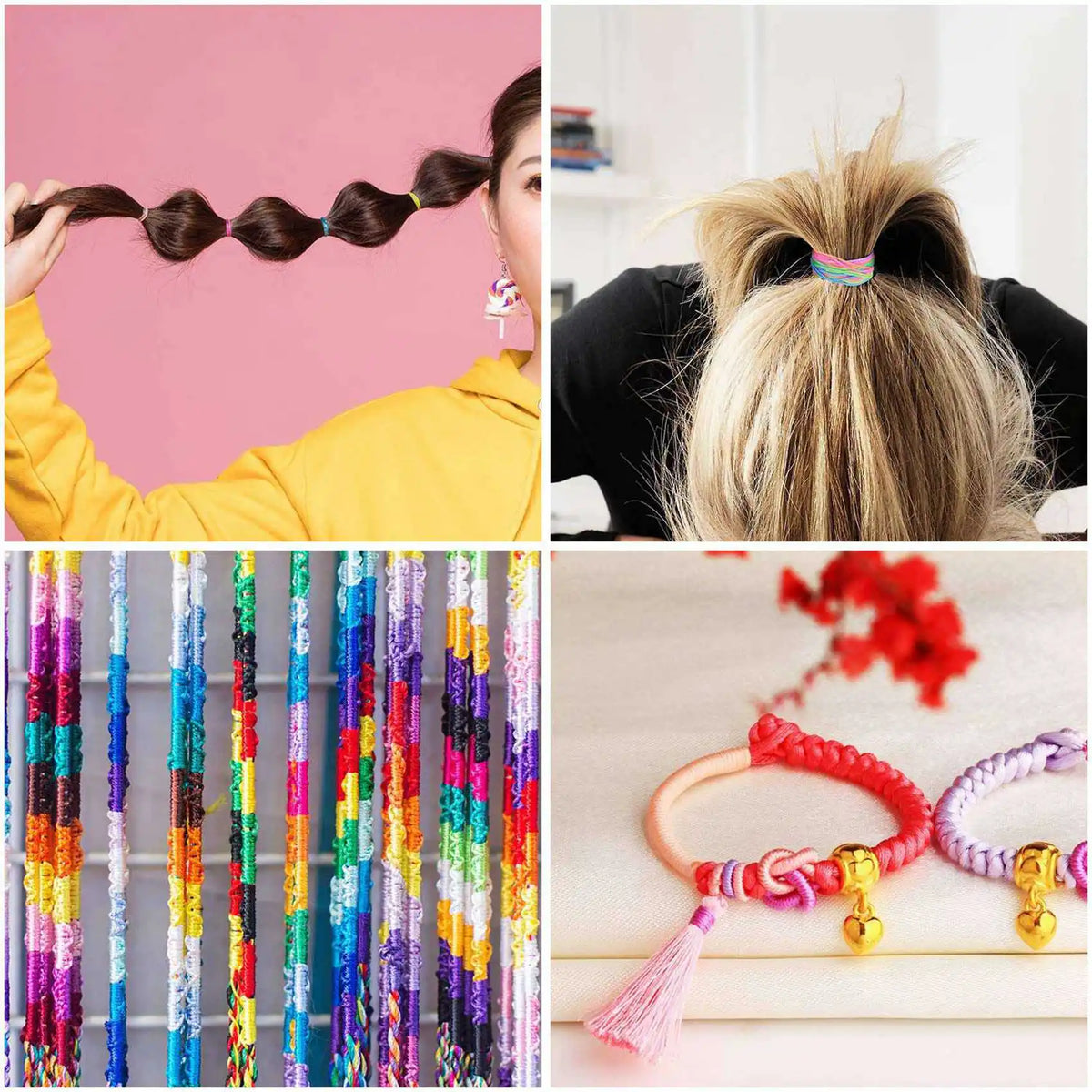 Rainbow Elastic Beading Cord 1mm 100m Roll – 2 Pack | VIBE
