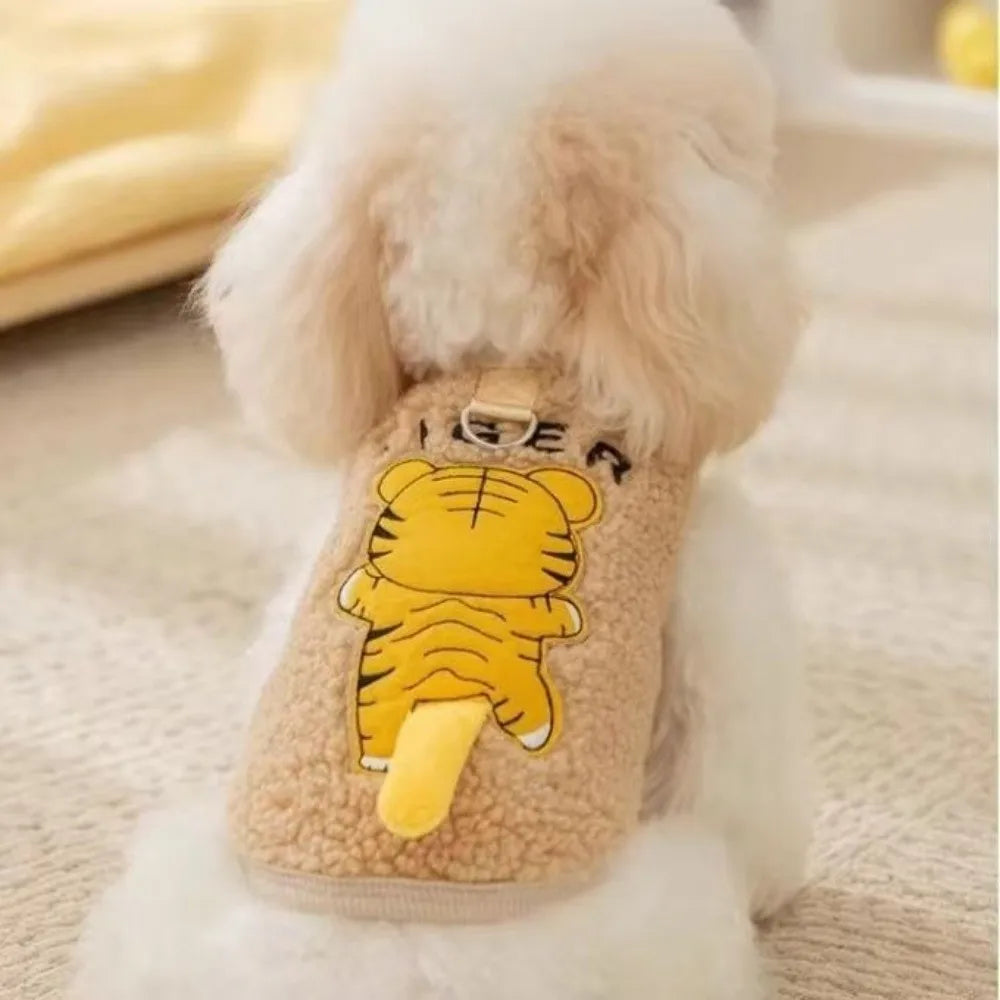 Cartoon Plush Pet Sweater Windproof Jacket for Cats & Dogs