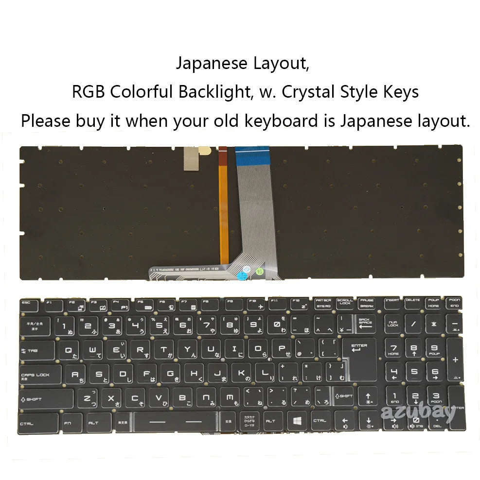 MSI GE62 Apache RGB Backlit Laptop Keyboard LA/PT/IT/JA