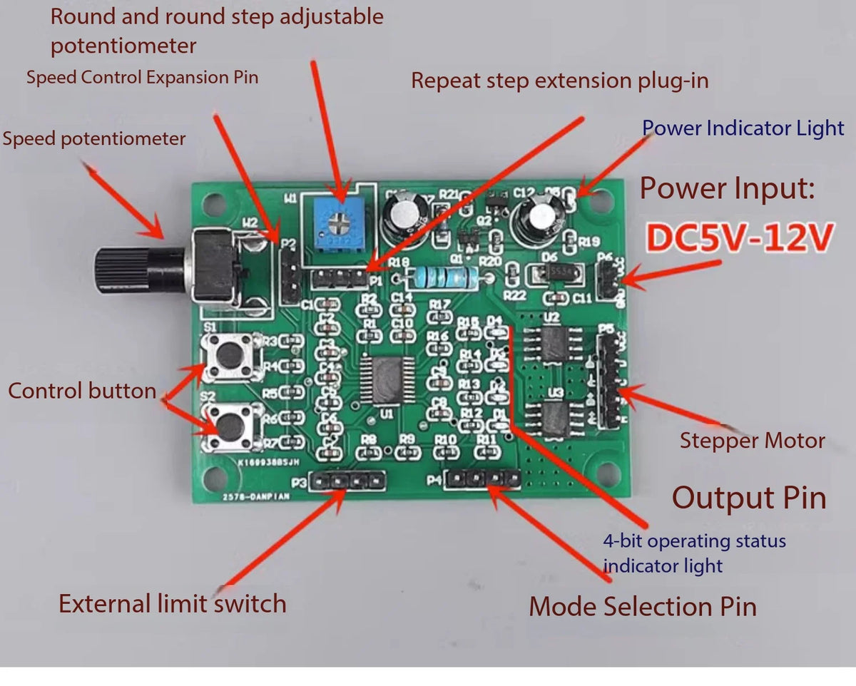 DC 5V/6V 15mm Linear Stepper Motor Screw Shaft Copper Nut Kit