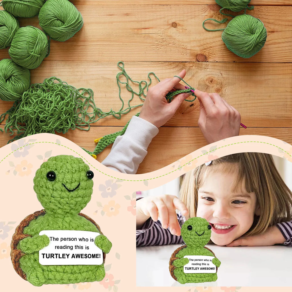 Handmade Crochet Turtle Ornament – Cute Inspirational Gift