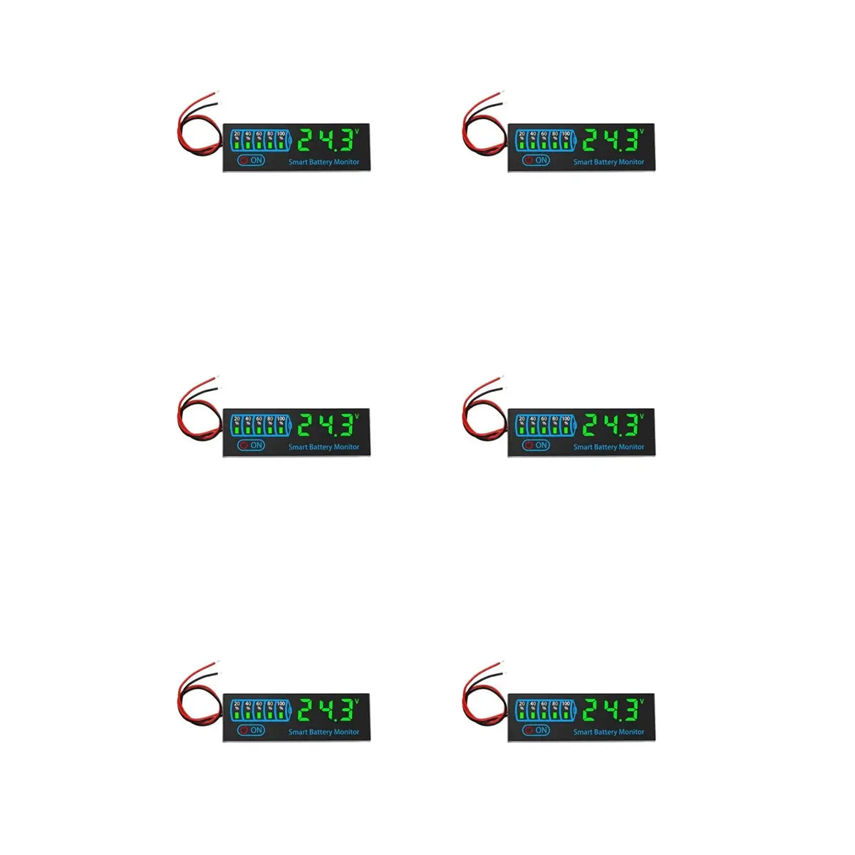 6-Pack Battery Level Indicator Tester 7–55V LED Display Module