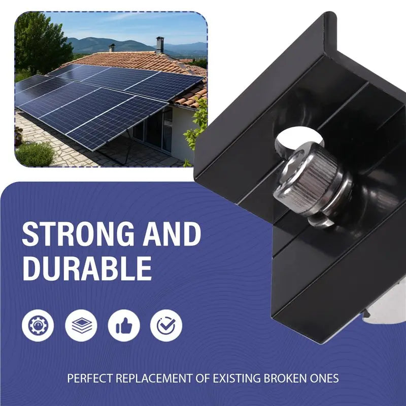 24-Pc Aluminum Solar PV Rail Mount Kit – End & Middle Clamps