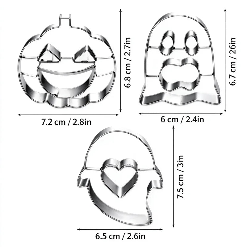 Halloween Cookie Cutter Set – Stainless Steel Pumpkin & Ghost