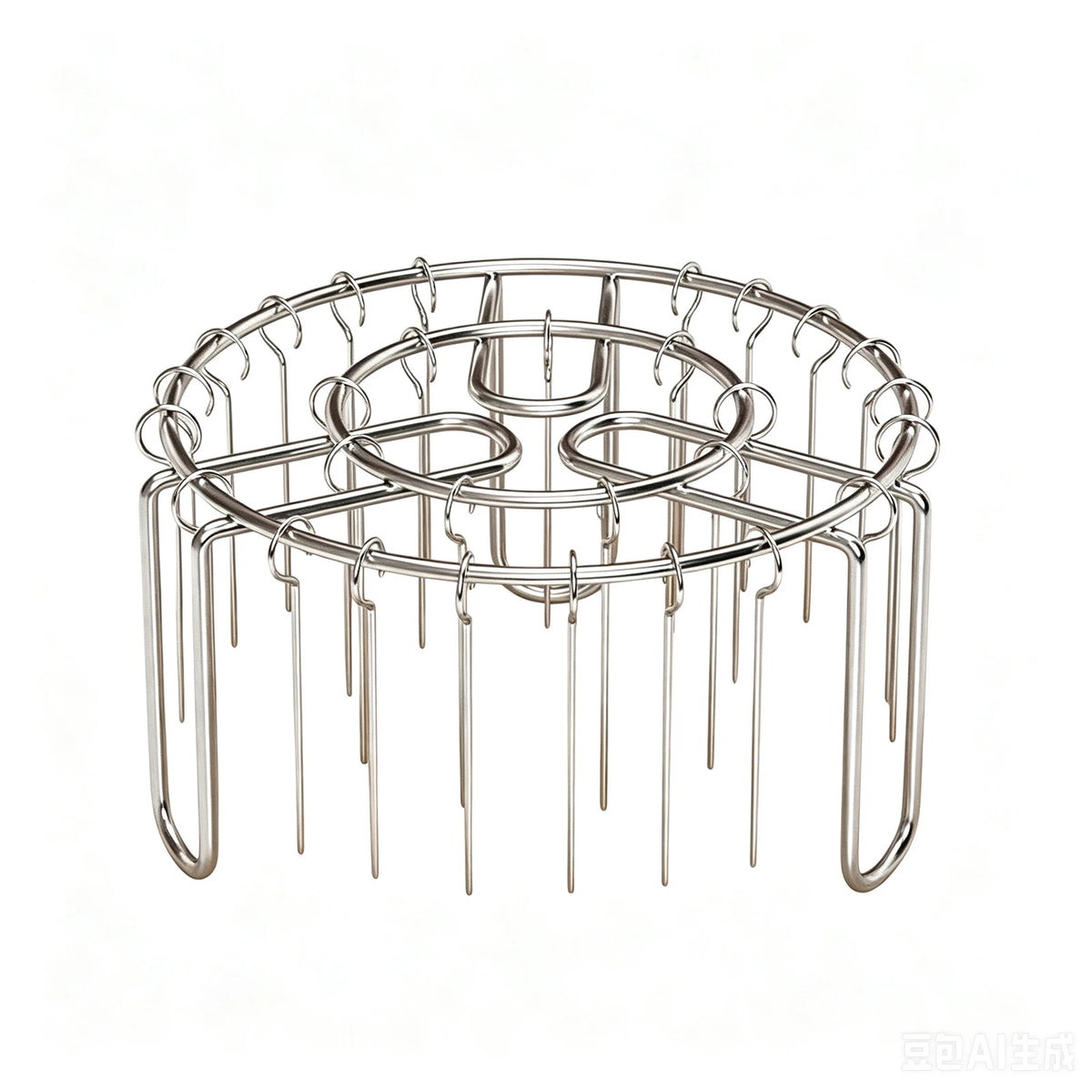 Stainless Steel Vertical BBQ Skewer Rack with 24 Skewers