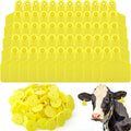 100-Pack Blank Livestock Ear Tags – Cattle Pig Goat Sheep Yellow