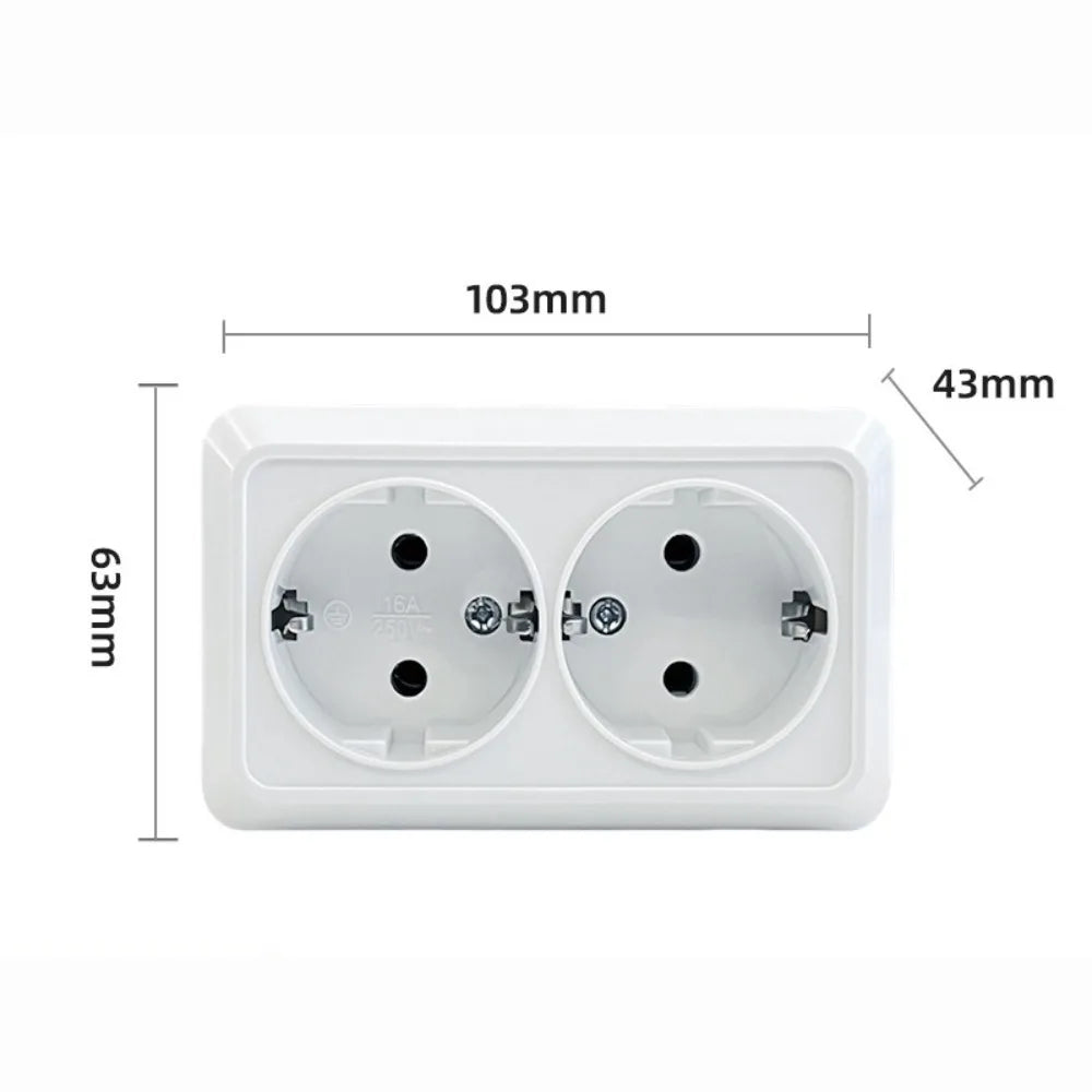 EU Standard White Rocker Wall Switch – Flame Retardant Surface Mount