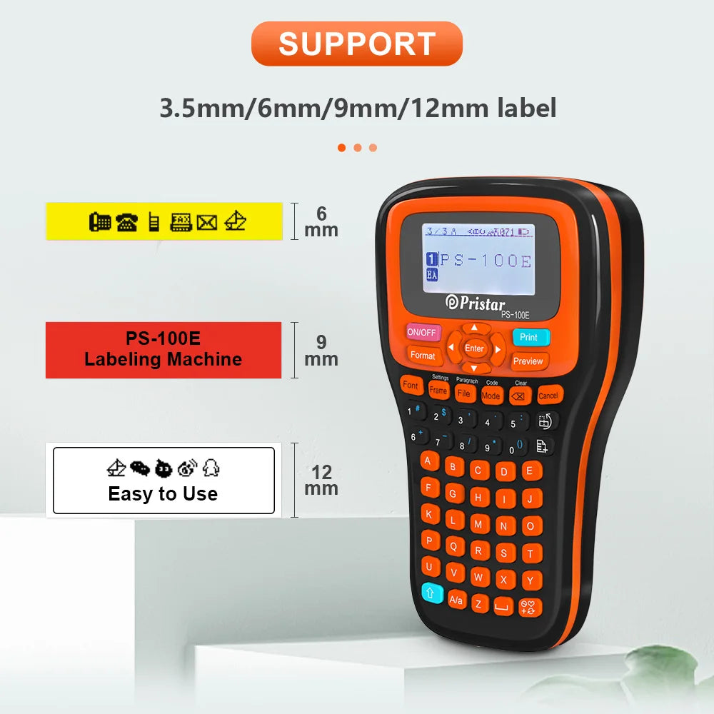 Labelwell PS100E Portable Label Printer with Case & Label Bundle