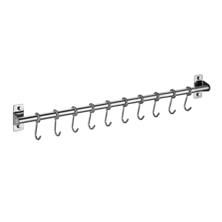 Wall Mounted Stainless Steel Utensil Rack with 6–10 Hooks