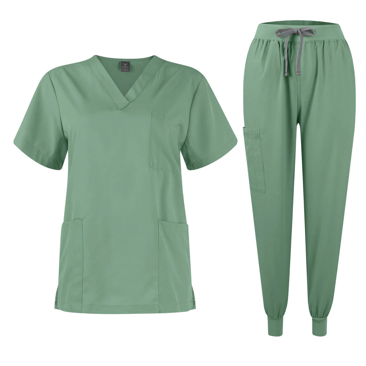 Women's V-Neck Stretch Scrub Set – Nursing Uniform Top & Pants