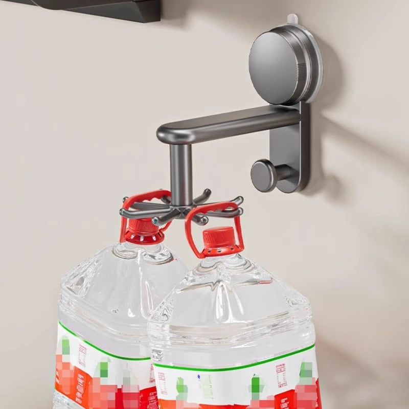 360° Rotating Suction Cup Hook Rack – Kitchen Organizer