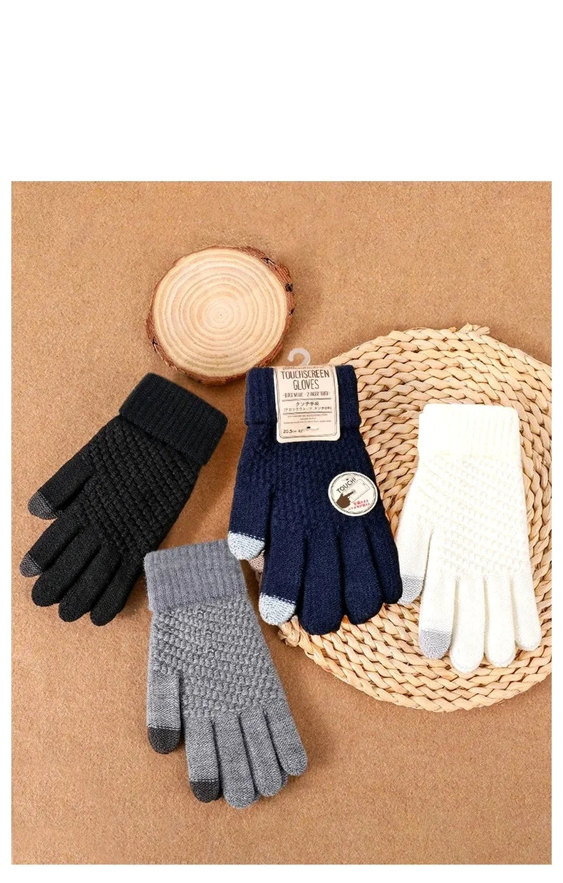 Women's Cashmere Knit Touch Screen Winter Gloves – Warm & Chic