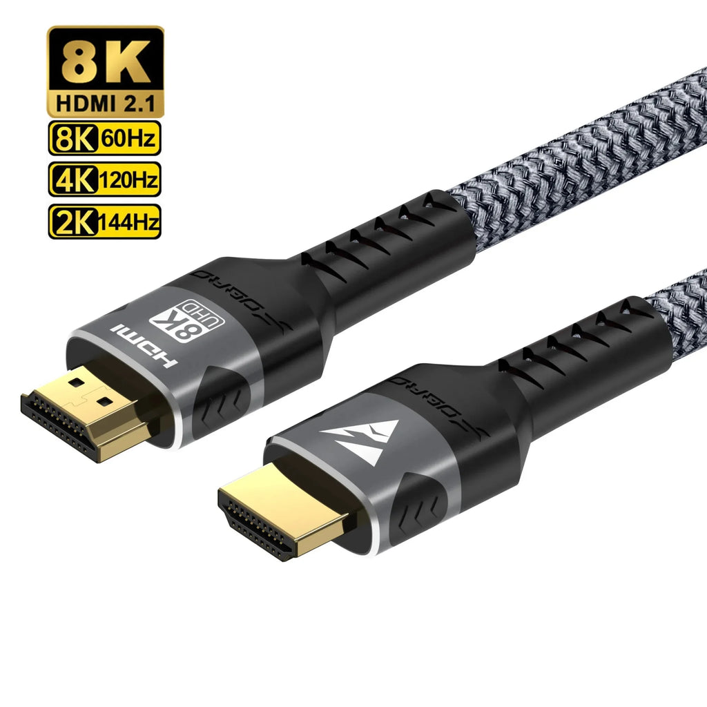 HDMI 2.1 Cable 8K@60Hz 4K@120Hz 48Gbps eARC HDR – 1M 2M 3M