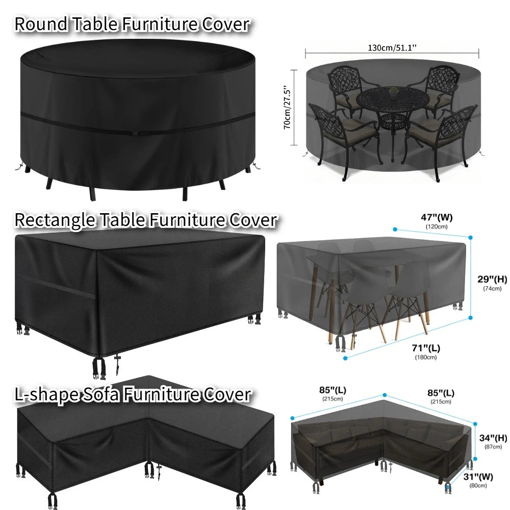 210D Oxford Waterproof Outdoor Patio Furniture Cover | UV Guard