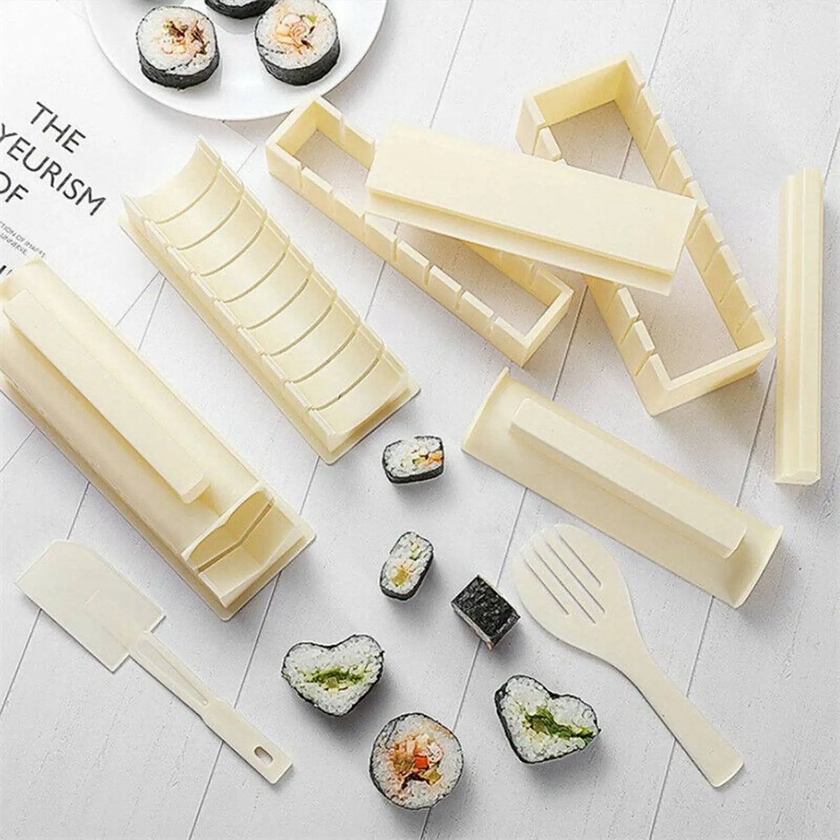 Sushi Maker Rice Mold Kit – Square, Heart & Round Shapes