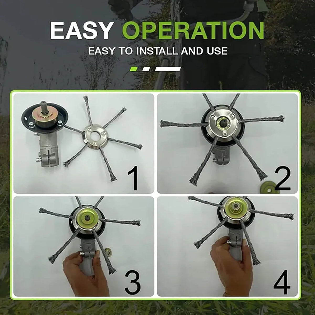 Steel Wire Weeding Head – Heavy Duty 6-Blade Grass Trimmer