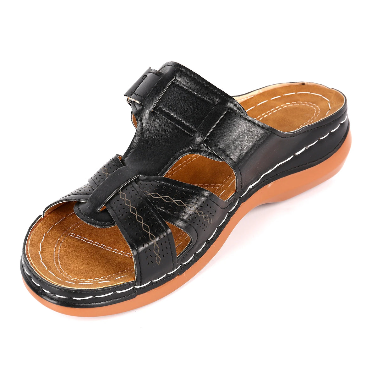 Women's Open Toe Wedge Sandals – Anti-Slip Breathable Flats