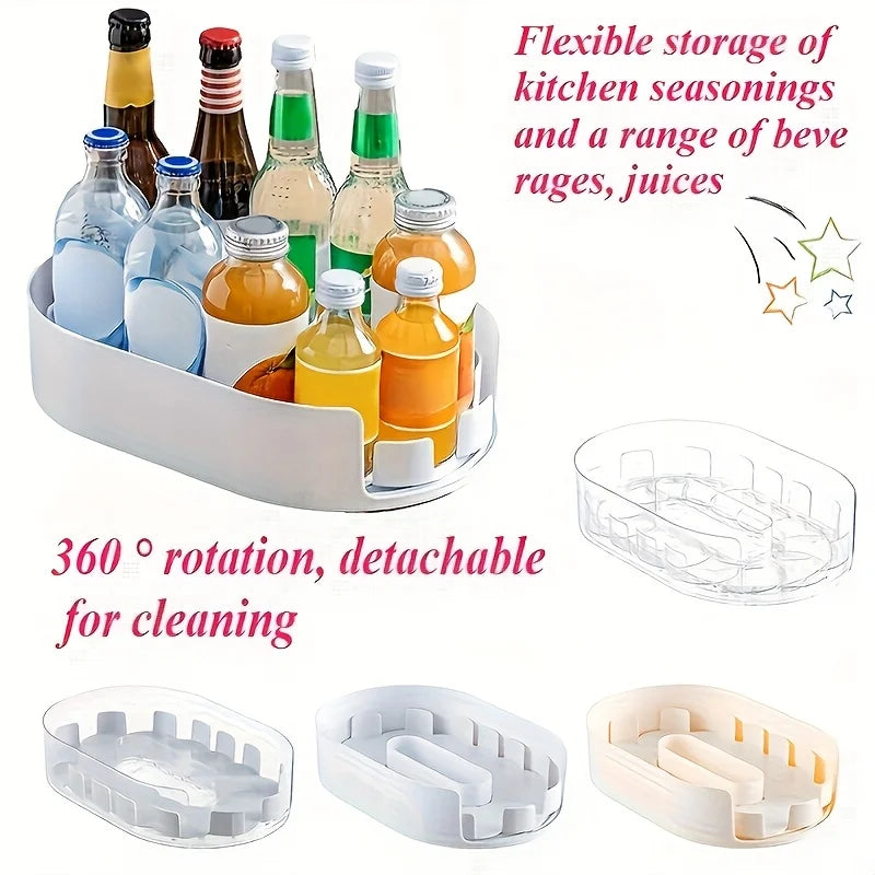 360° Rotating Fridge Shelf Organizer Kit – Space-Saving