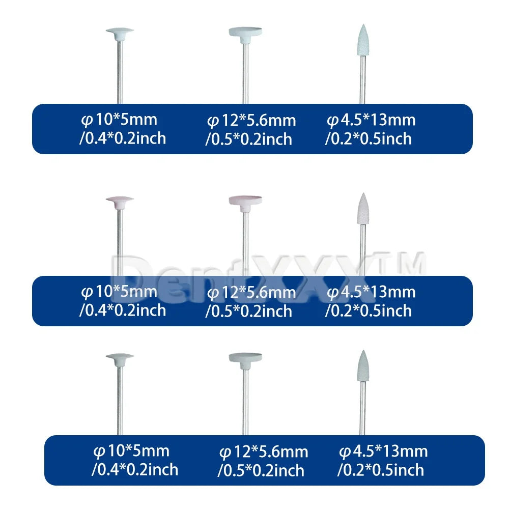 12-Pc Ceramic Silicone Polishing Kit – Disc, Pointed & Wheel