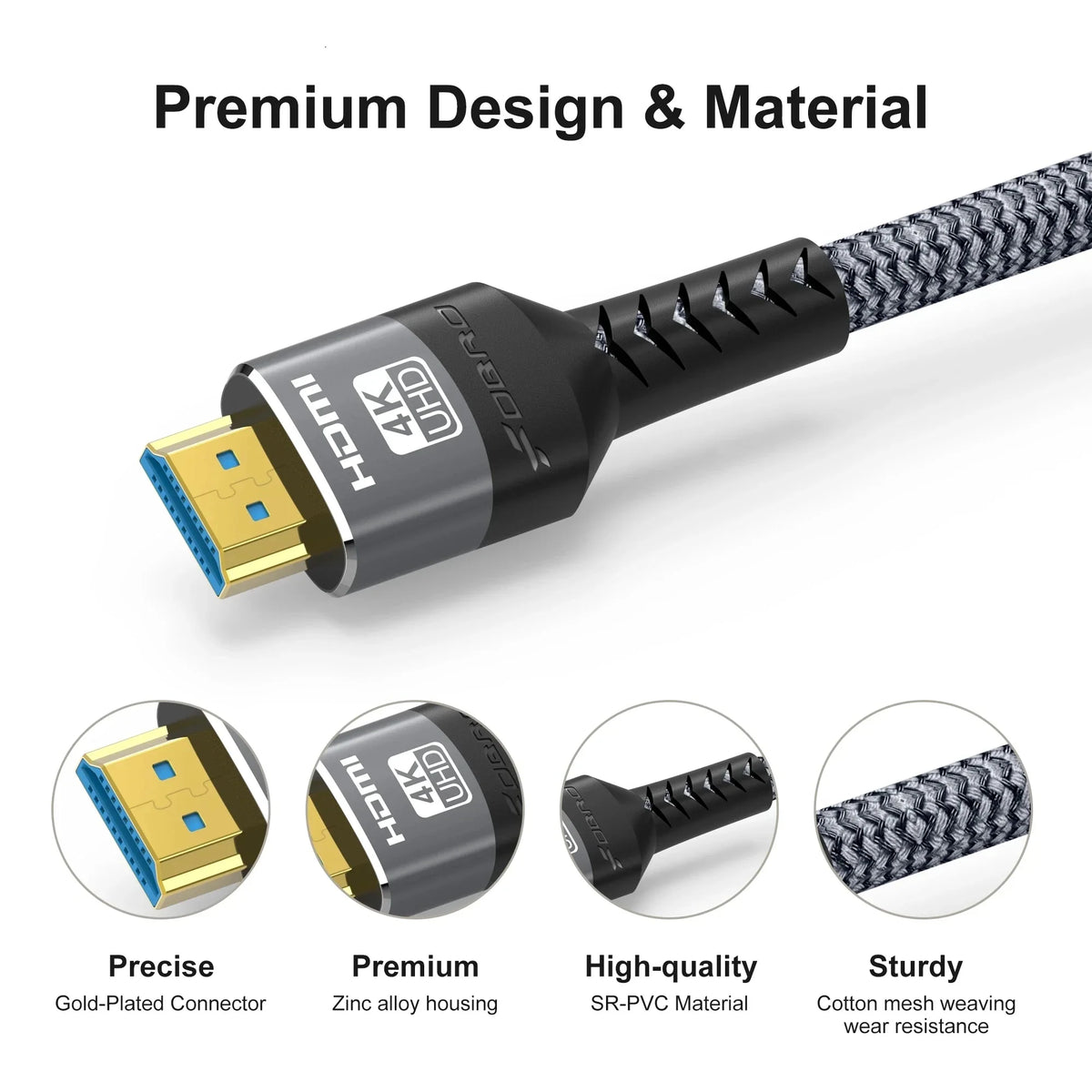 HDMI 2.1 Cable 8K@60Hz 4K@120Hz 48Gbps eARC HDR – 1M 2M 3M