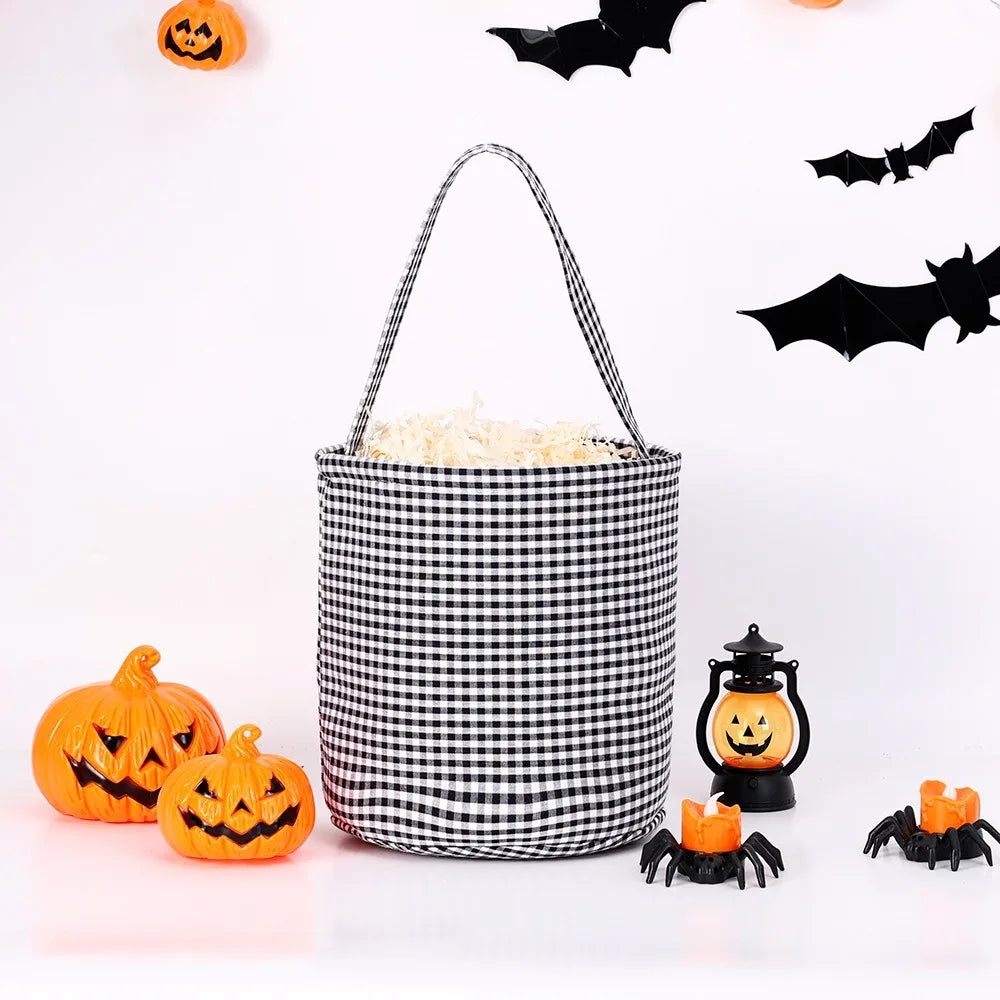 Large Halloween Trick or Treat Candy Basket Tote Bag