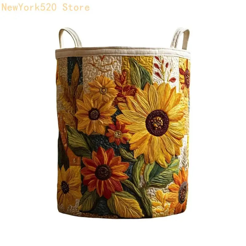 Quilted Fabric Laundry Hamper with Handles – Large Storage Basket