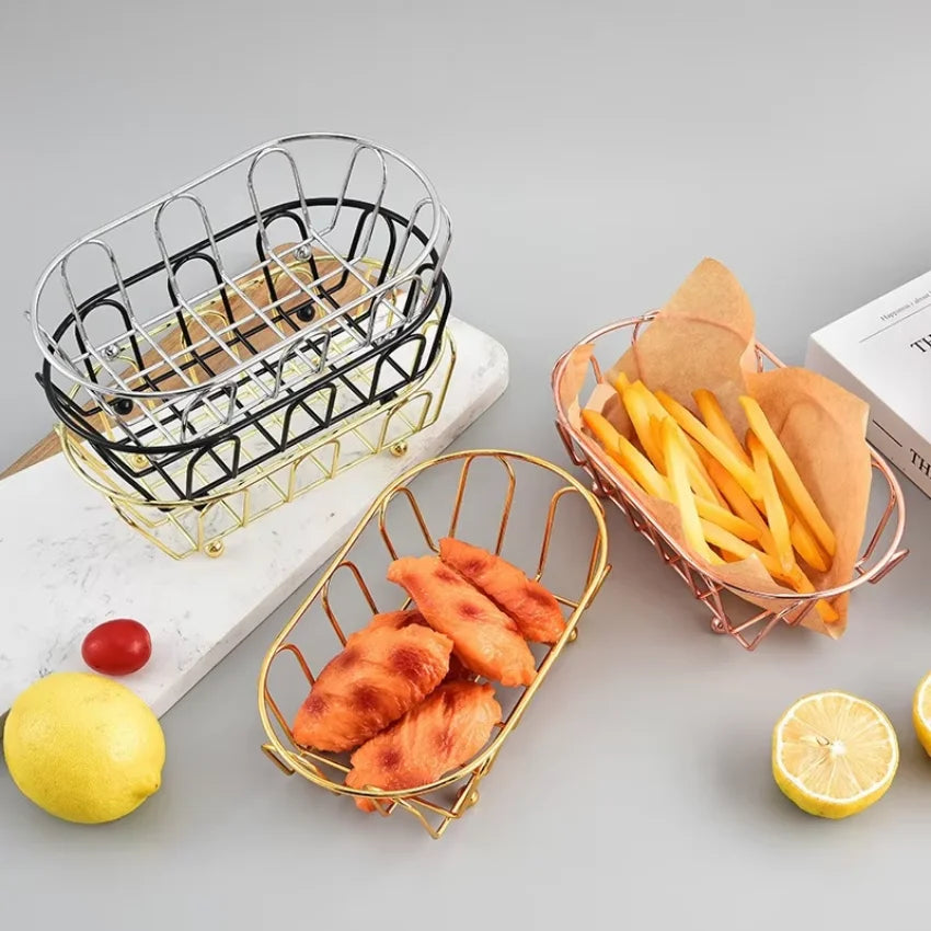 2-Pack Stainless Steel Storage Baskets – Desk & Vanity Organizer