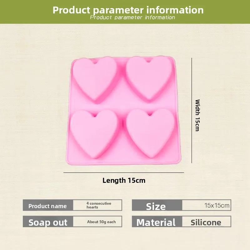4-Hole Silicone Soap & Cake Mould – DIY Handmade Soap