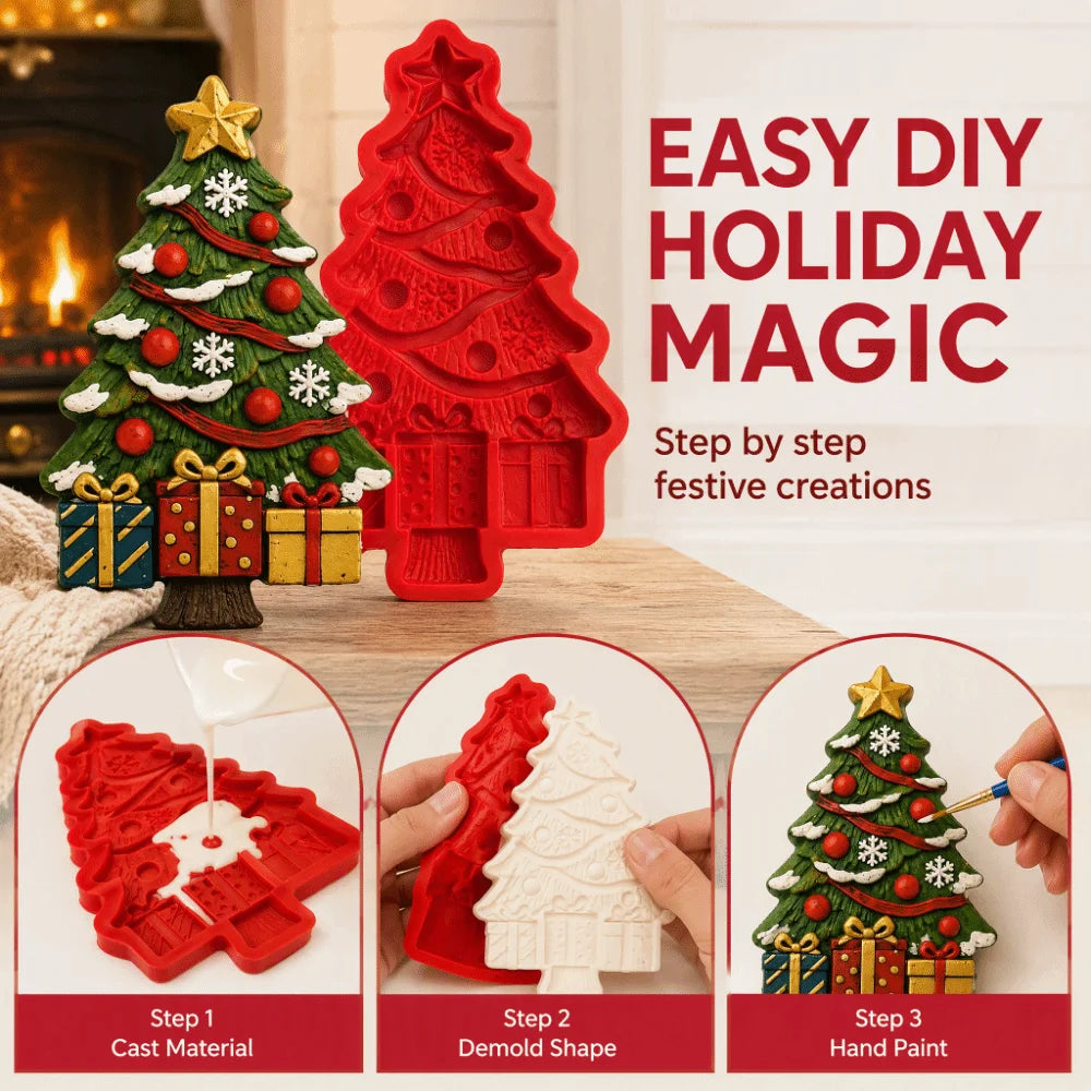 Reusable Christmas Tree Resin & Gypsum Casting Mold 3D